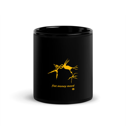 Schwarz glänzende PROOF-OF-WORK-Tasse „Mood“ (NICHT spülmaschinenfest!)