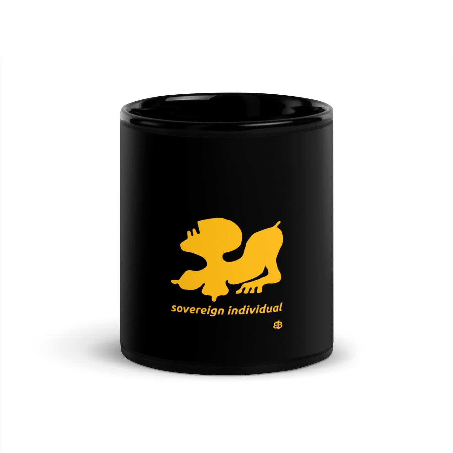 Schwarz glänzende PROOF-OF-WORK-Tasse „SovereignIndividual“ (NICHT spülmaschinenfest!)
