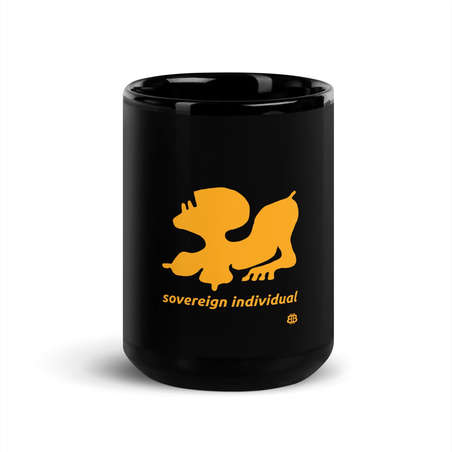 Schwarz glänzende PROOF-OF-WORK-Tasse „SovereignIndividual“ (NICHT spülmaschinenfest!)
