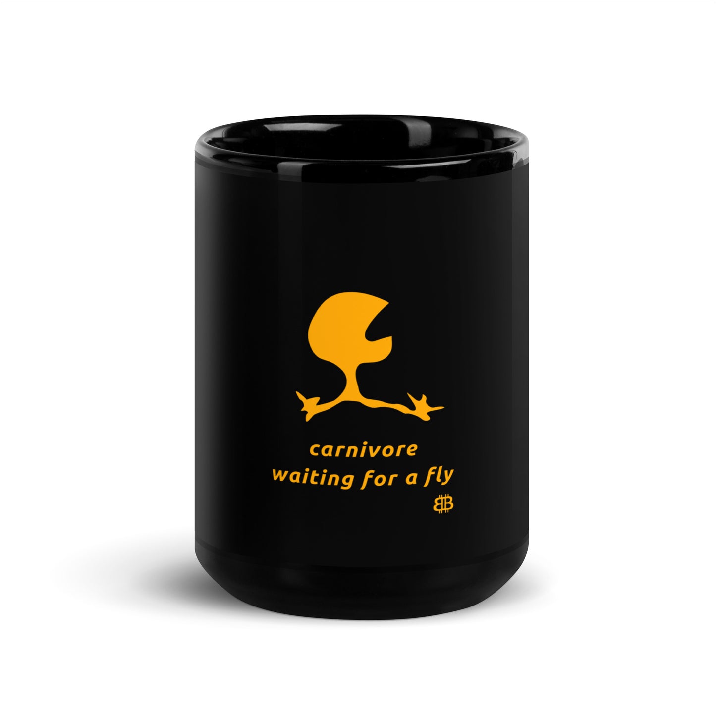 Schwarz glänzende PROOF-OF-WORK-Tasse „Carni“ (NICHT spülmaschinenfest!)