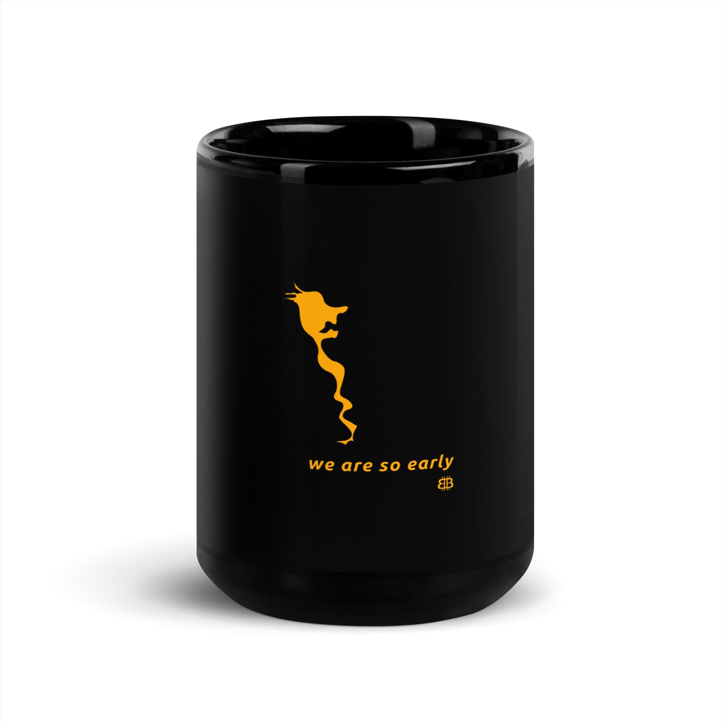 Schwarz glänzende PROOF-OF-WORK-Tasse „Early“ (NICHT spülmaschinenfest!)