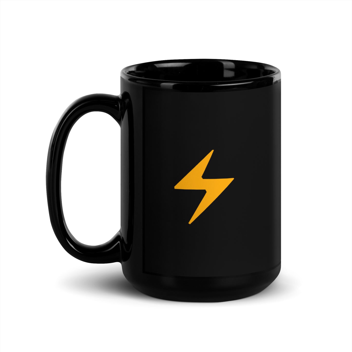 Black Glossy PROOF-OF-WORK-Mug "Lightning" (NOT dishwasher safe!)