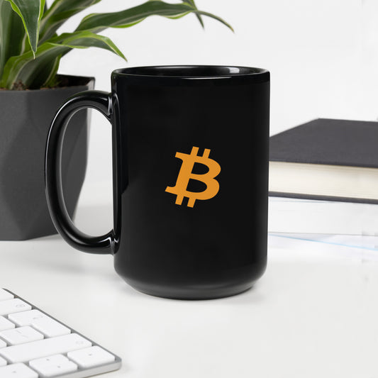 Schwarz glänzende PROOF-OF-WORK-Tasse „B“ (NICHT spülmaschinenfest!)