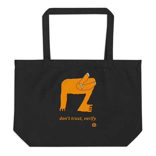 Large organic tote bag "Verify"