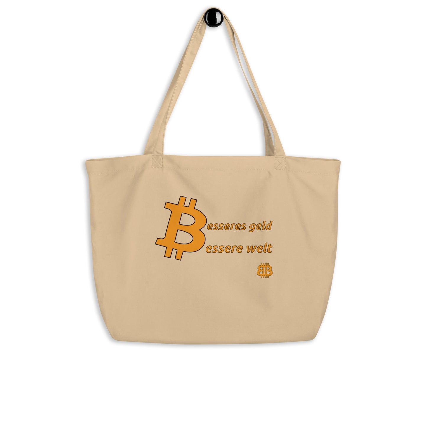 Large organic tote bag "Geld-Welt"