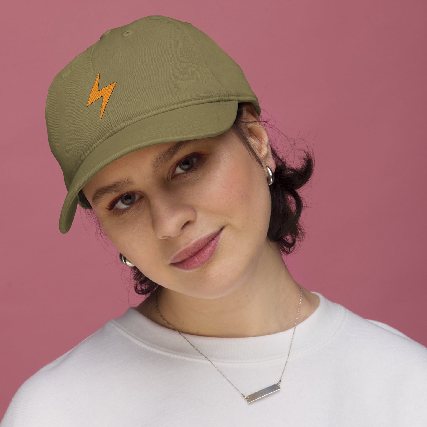 Embroidered organic dad hat "Lightning"