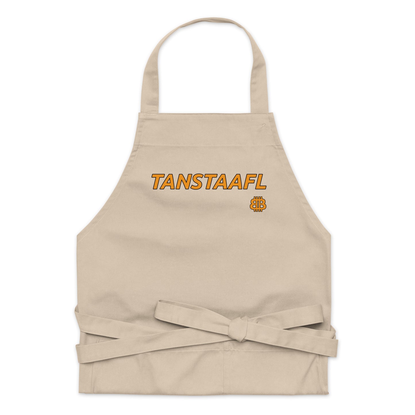 Organic cotton apron "TANSTAAFL"