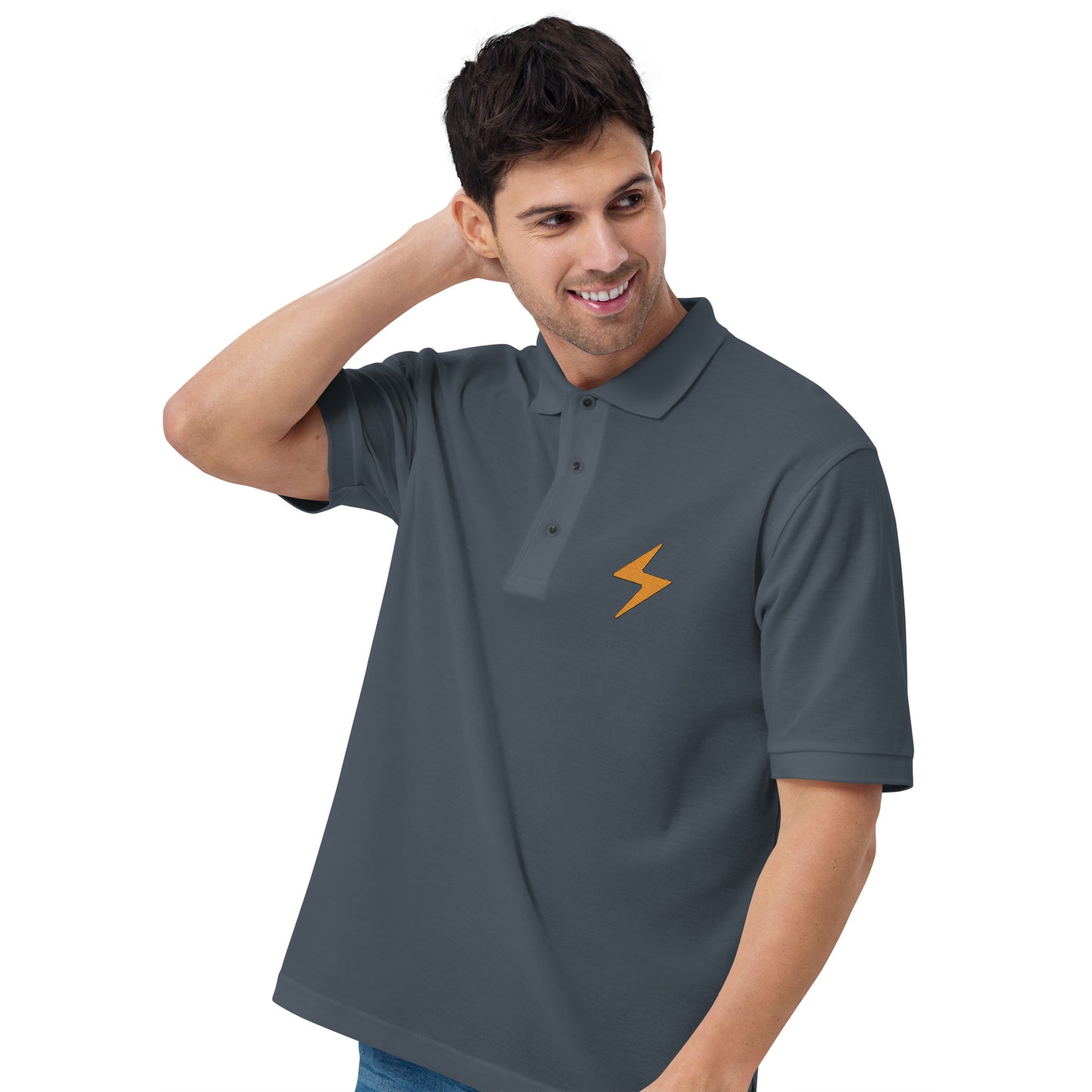 Men's Embroidered Premium Polo "Lightning"