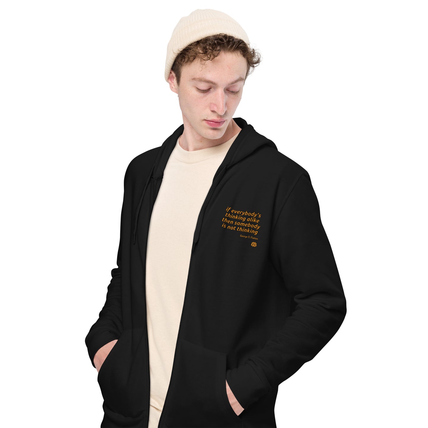 Sudadera con capucha básica unisex con cremallera "Patton"