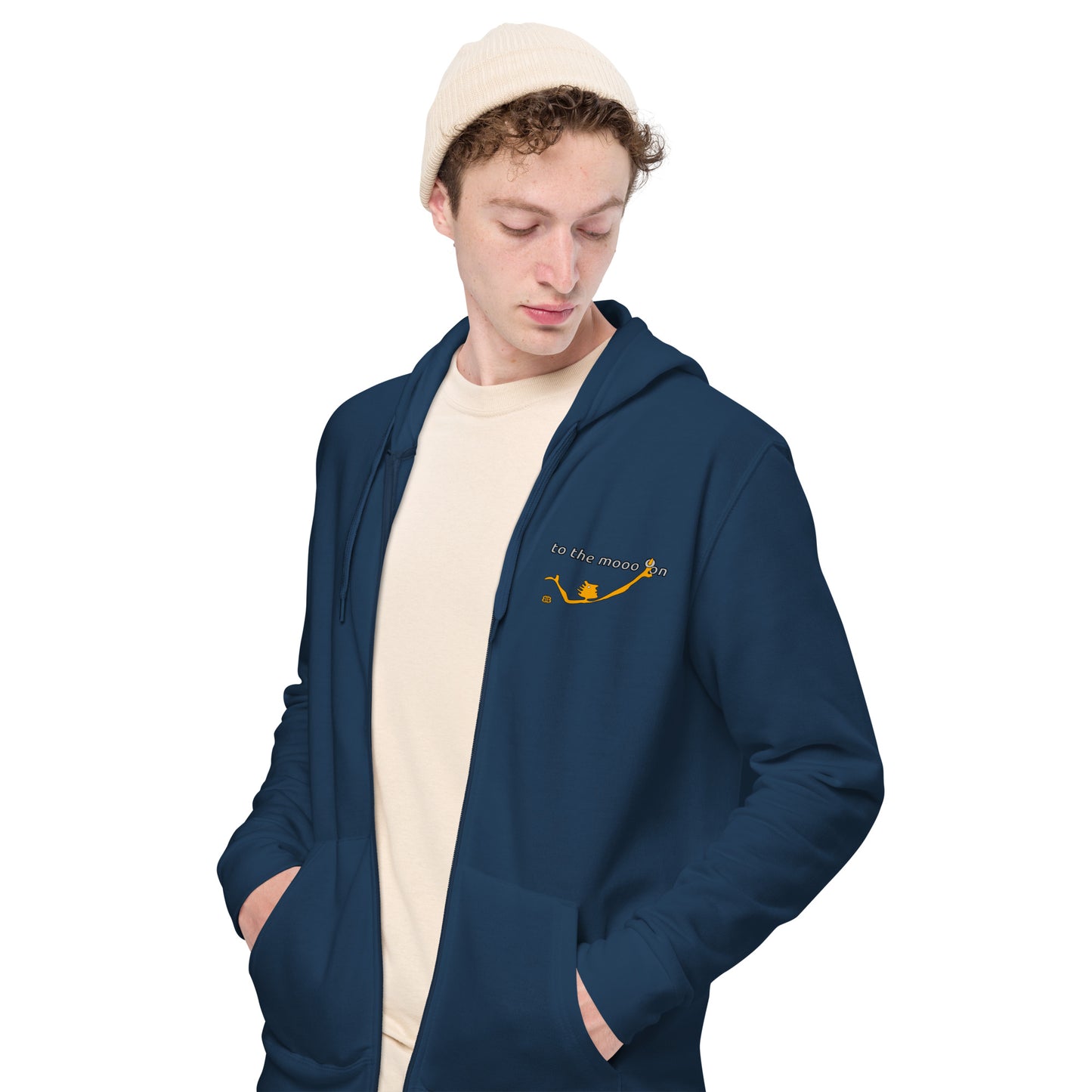 Unisex basic zip hoodie "Mooon"