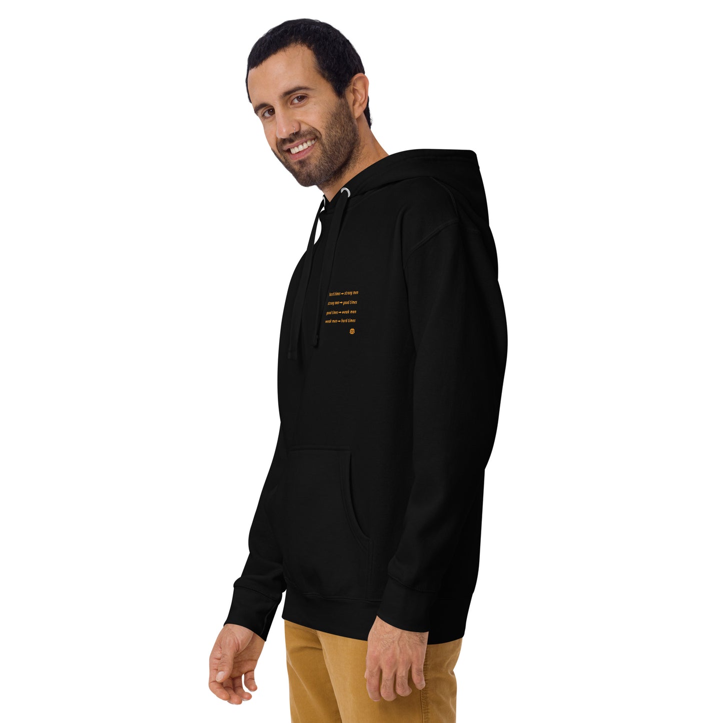 Sudadera con capucha biológica orgánica para hombre "HardTimes_sm"