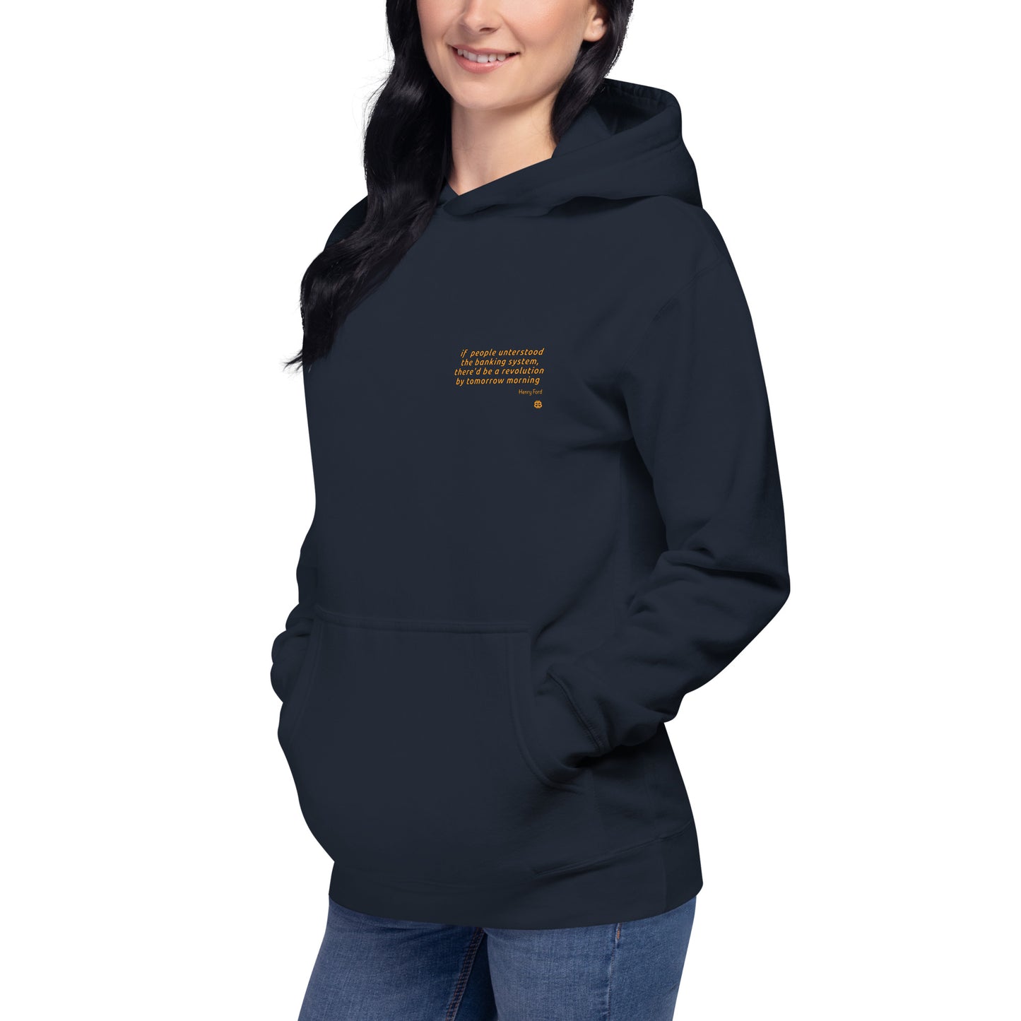 Sudadera con capucha bio orgánica para mujer "Revolution_engl_sm"