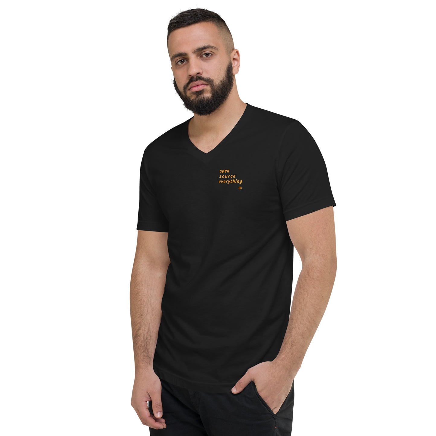 Herren Kurzarm-T-Shirt mit V-Ausschnitt „OS everything_sm“