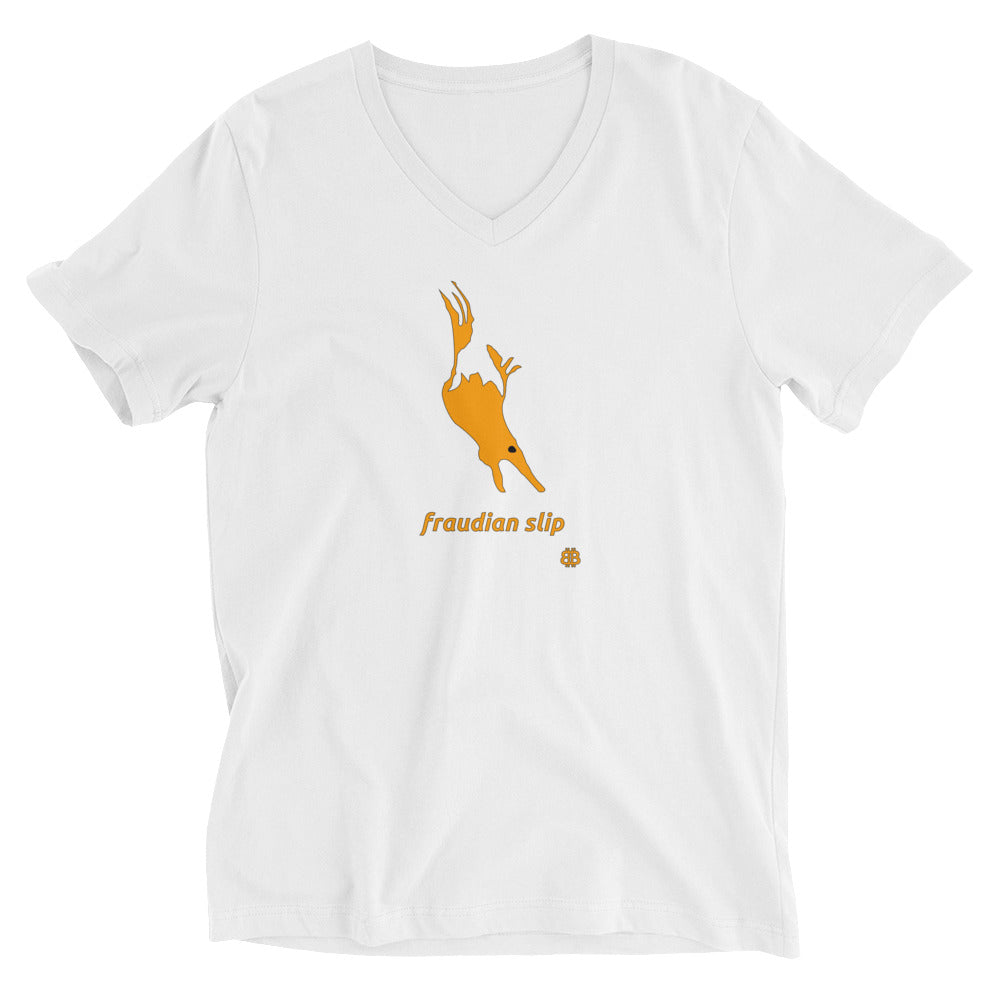 Unisex Short Sleeve V-Neck T-Shirt "Fraudian"