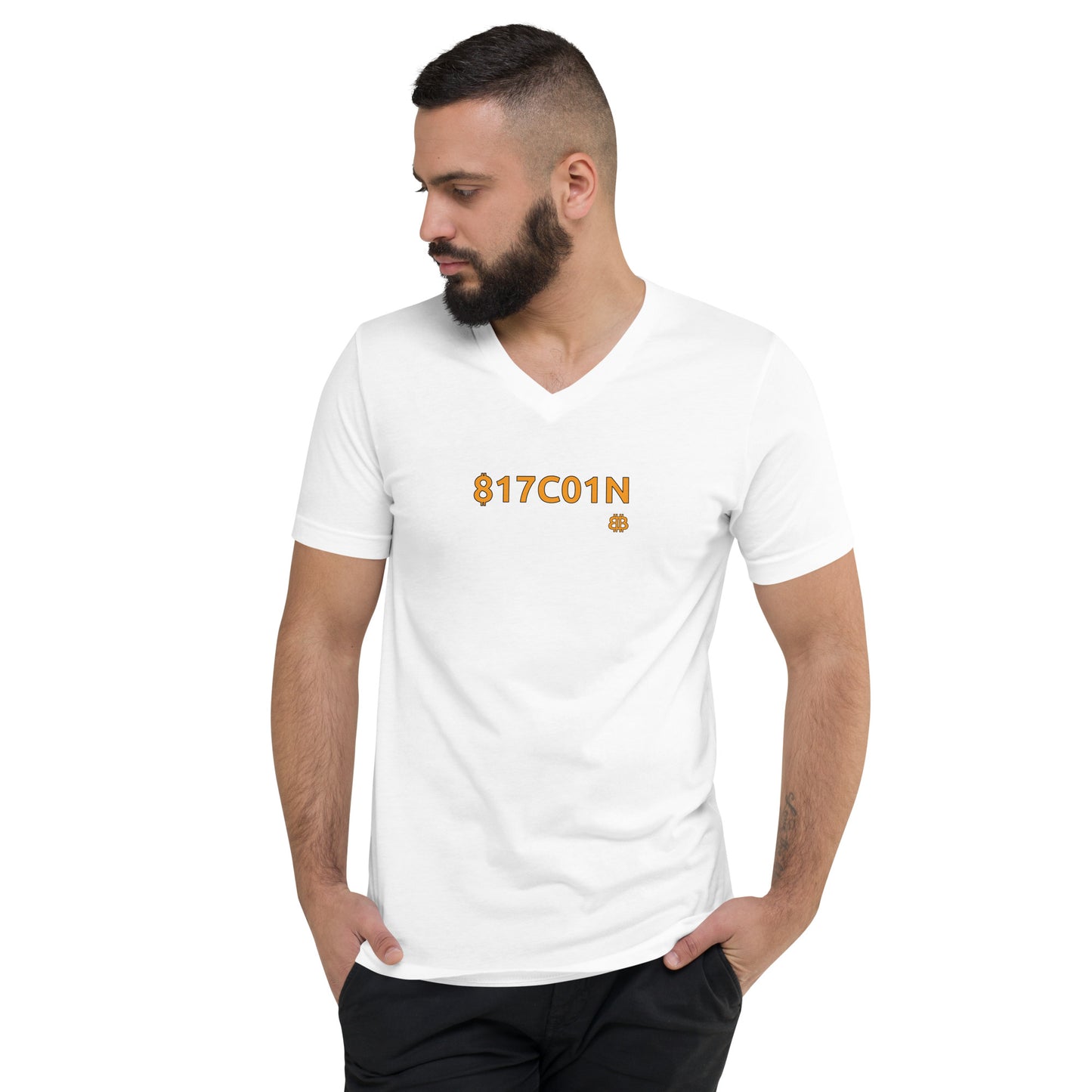 Unisex Kurzarm-T-Shirt mit V-Ausschnitt „B17C01N“