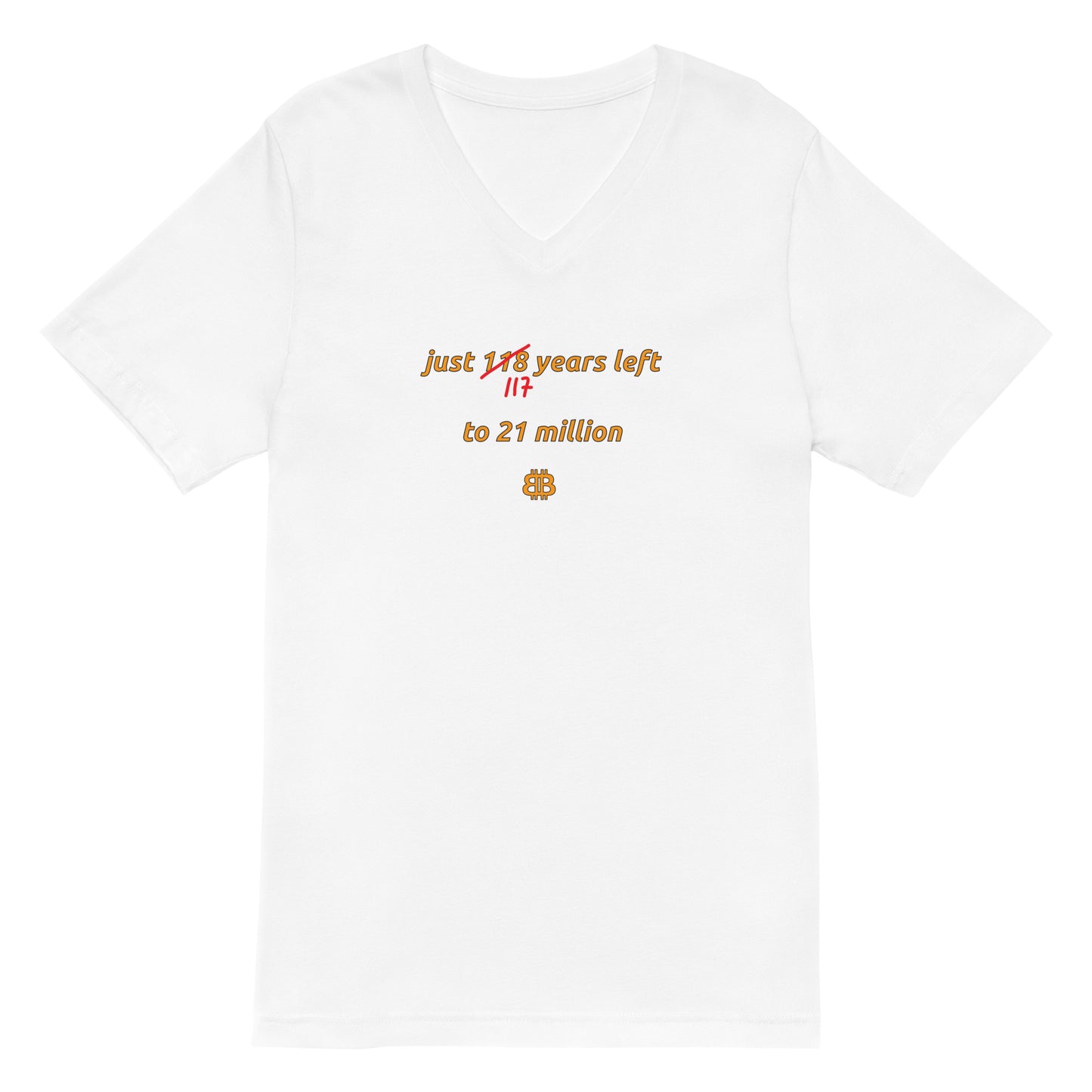 Camiseta unisex de manga corta y cuello en V "117años"