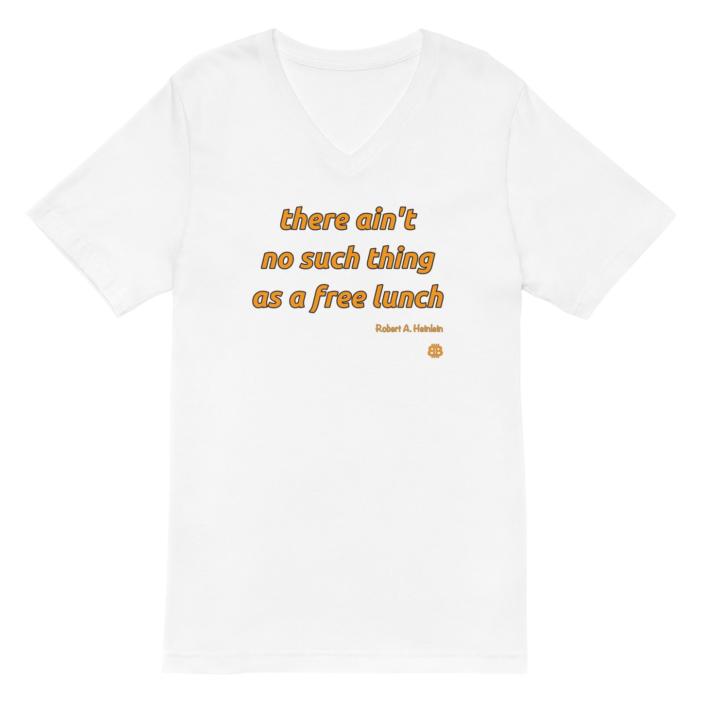 Damen Kurzarm-T-Shirt mit V-Ausschnitt „FreeLunch“