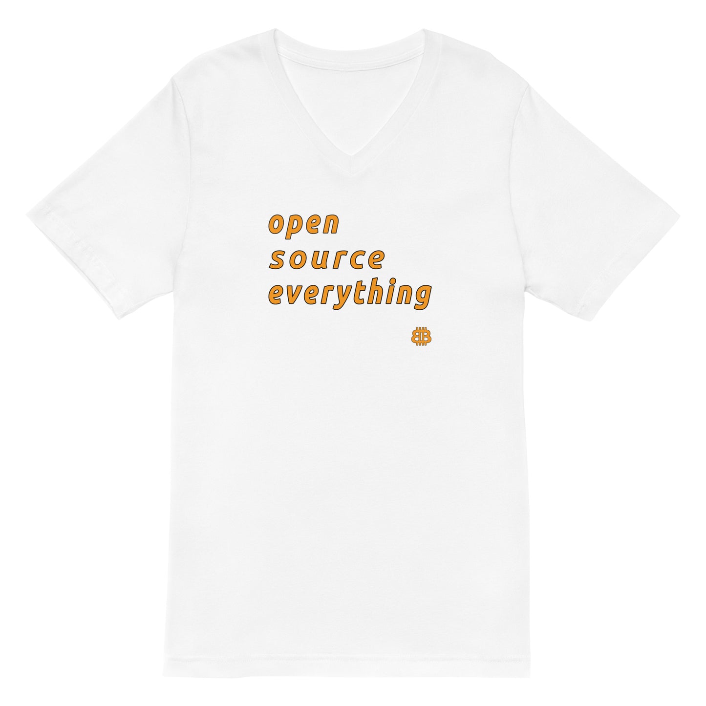 Herren Kurzarm-T-Shirt mit V-Ausschnitt „OS everything“