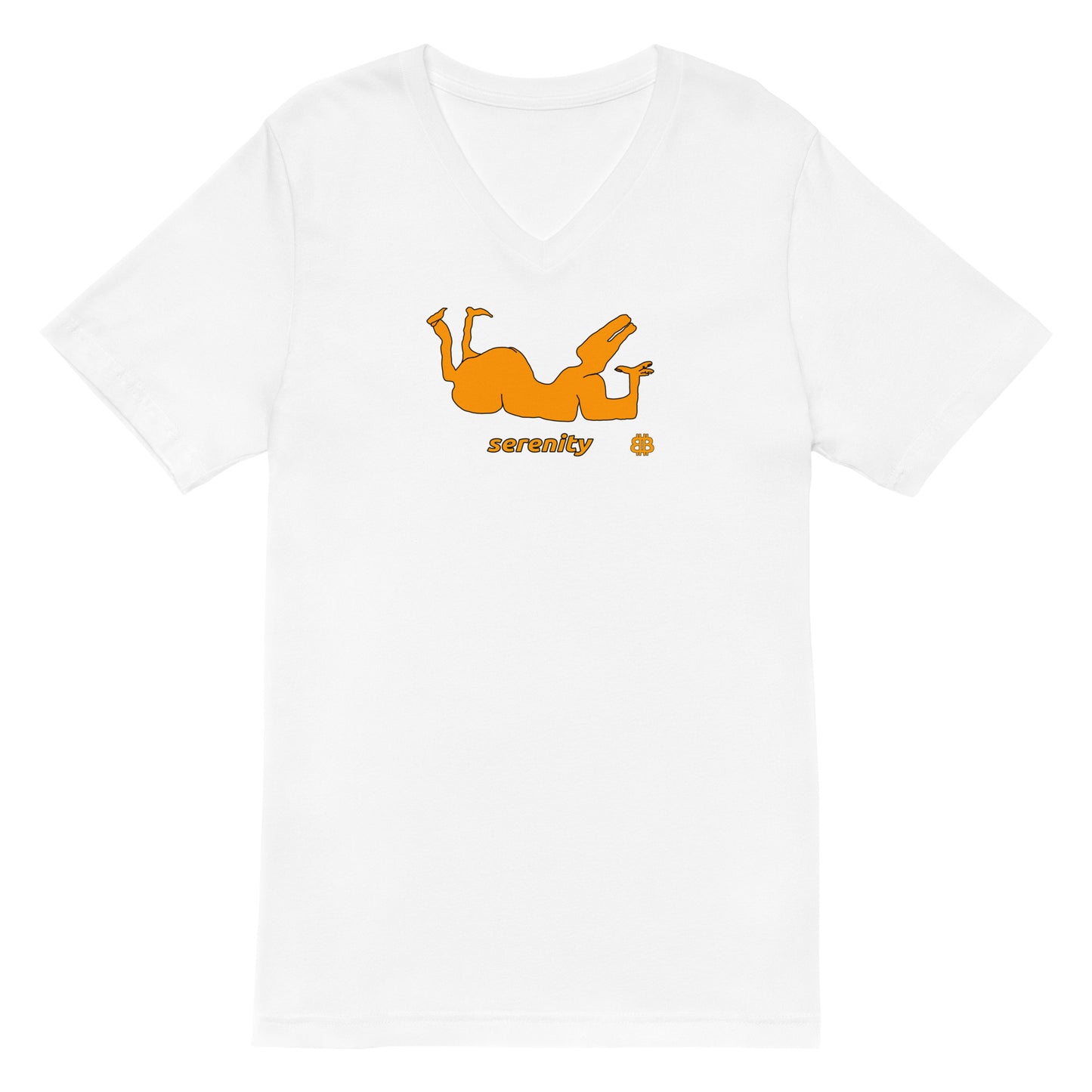 Camiseta de manga corta con cuello en V para mujer