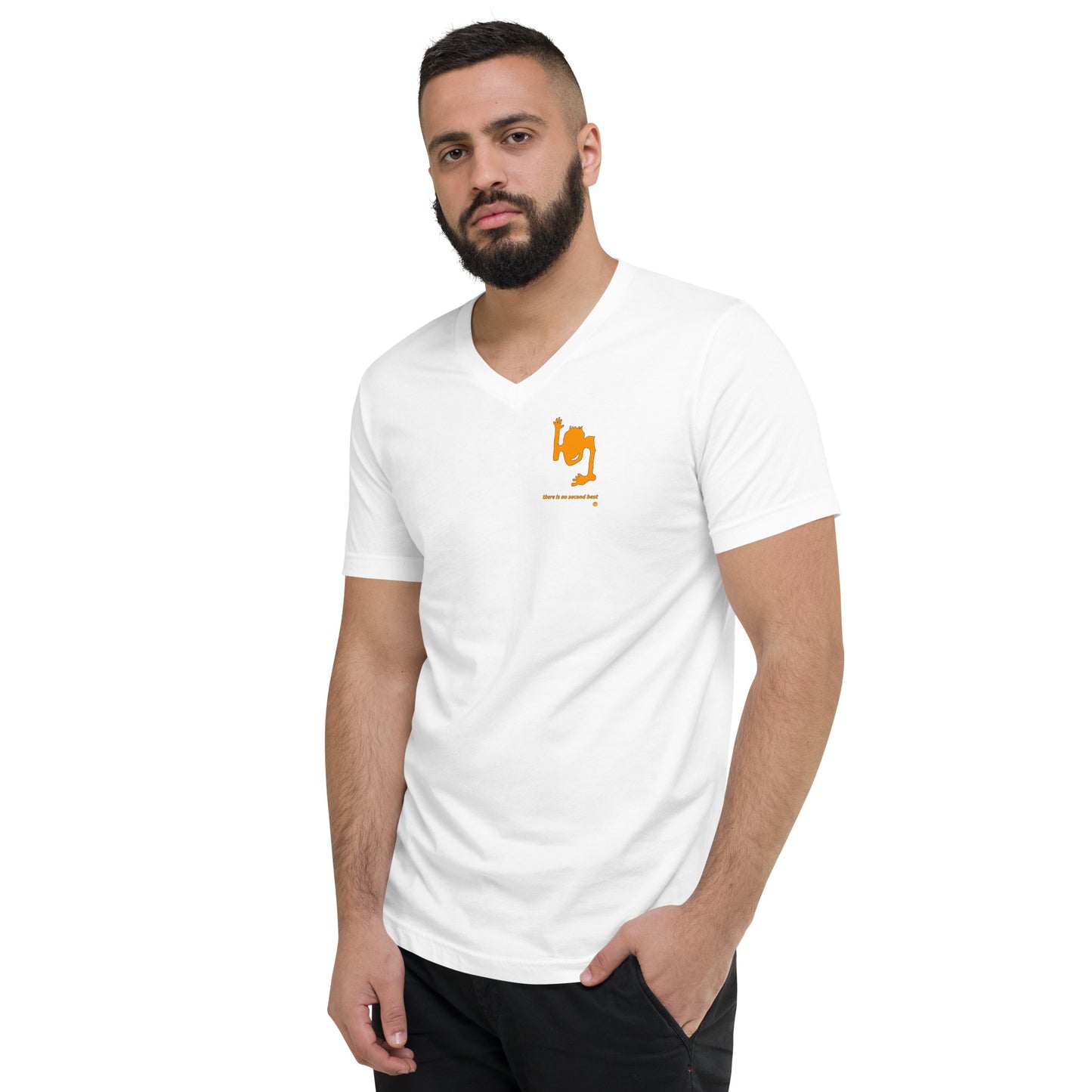 Unisex Kurzarm-T-Shirt mit V-Ausschnitt „2Best_sm“
