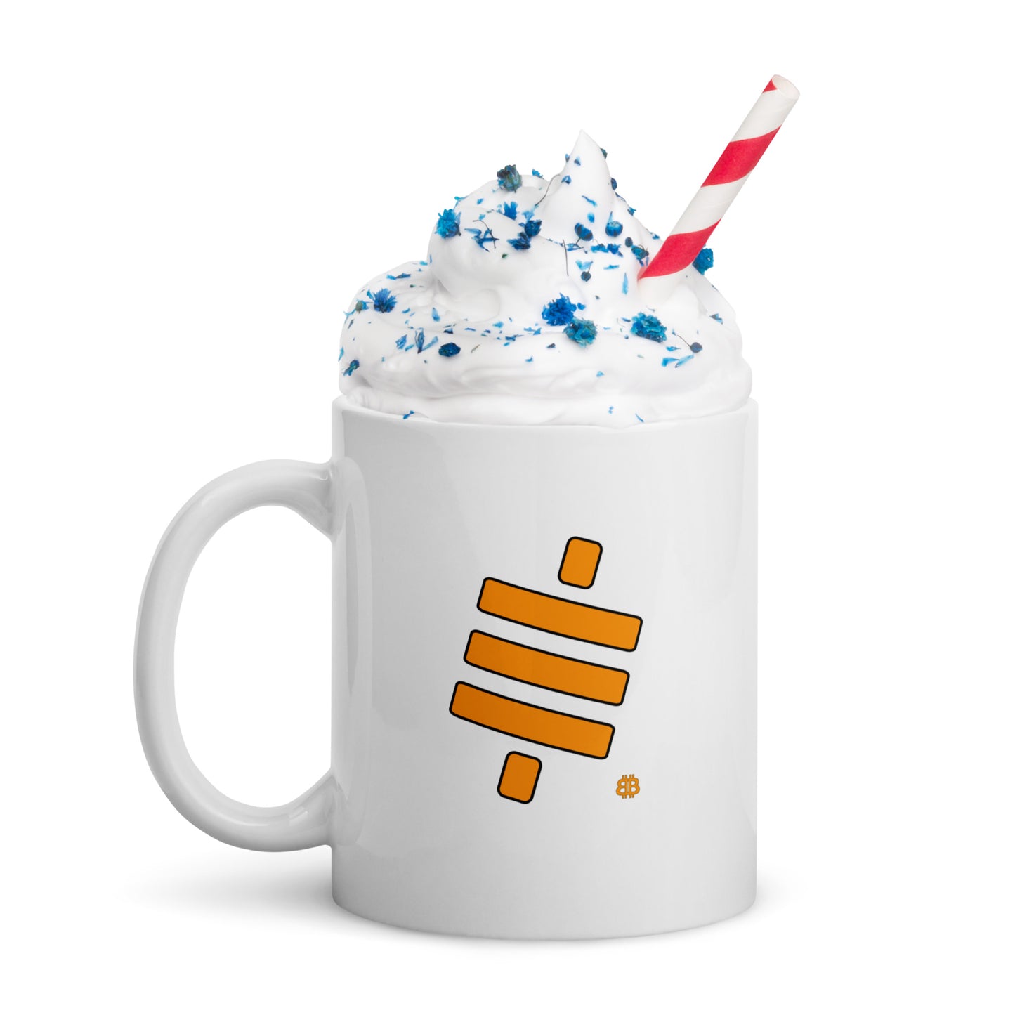 Weiß glänzender Becher „Sats“