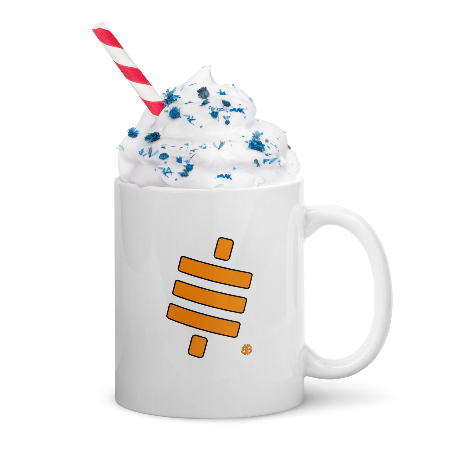 Weiß glänzender Becher „Sats“