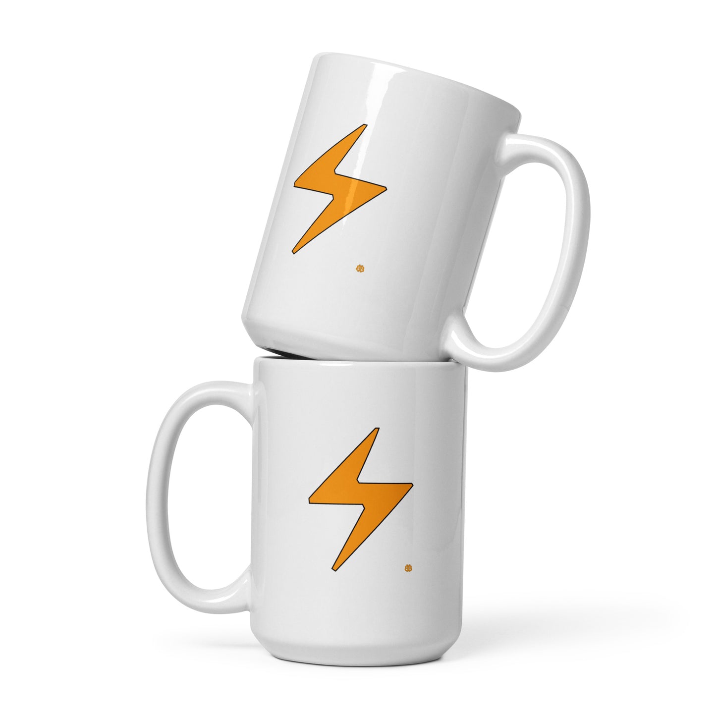 Weiß glänzender Becher „Lightning“