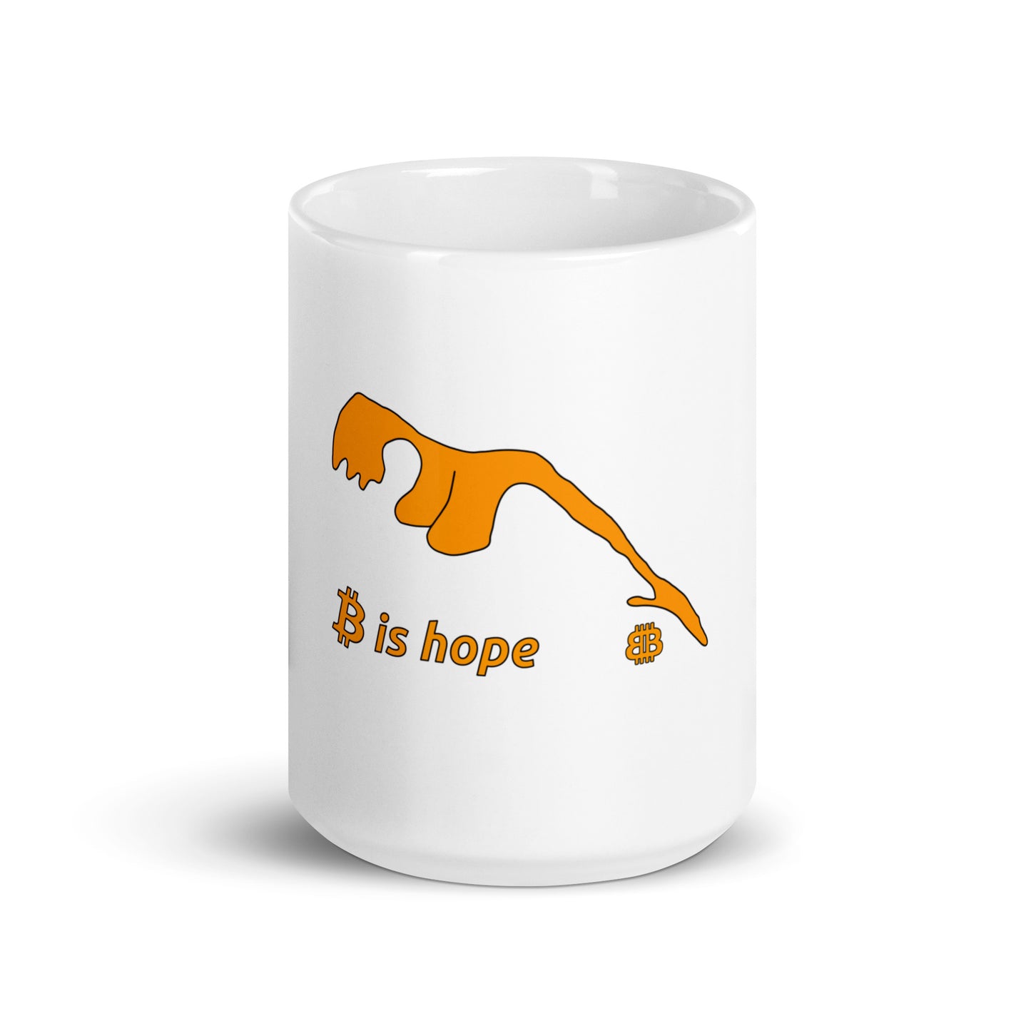 Weiß glänzender Becher „Hope“