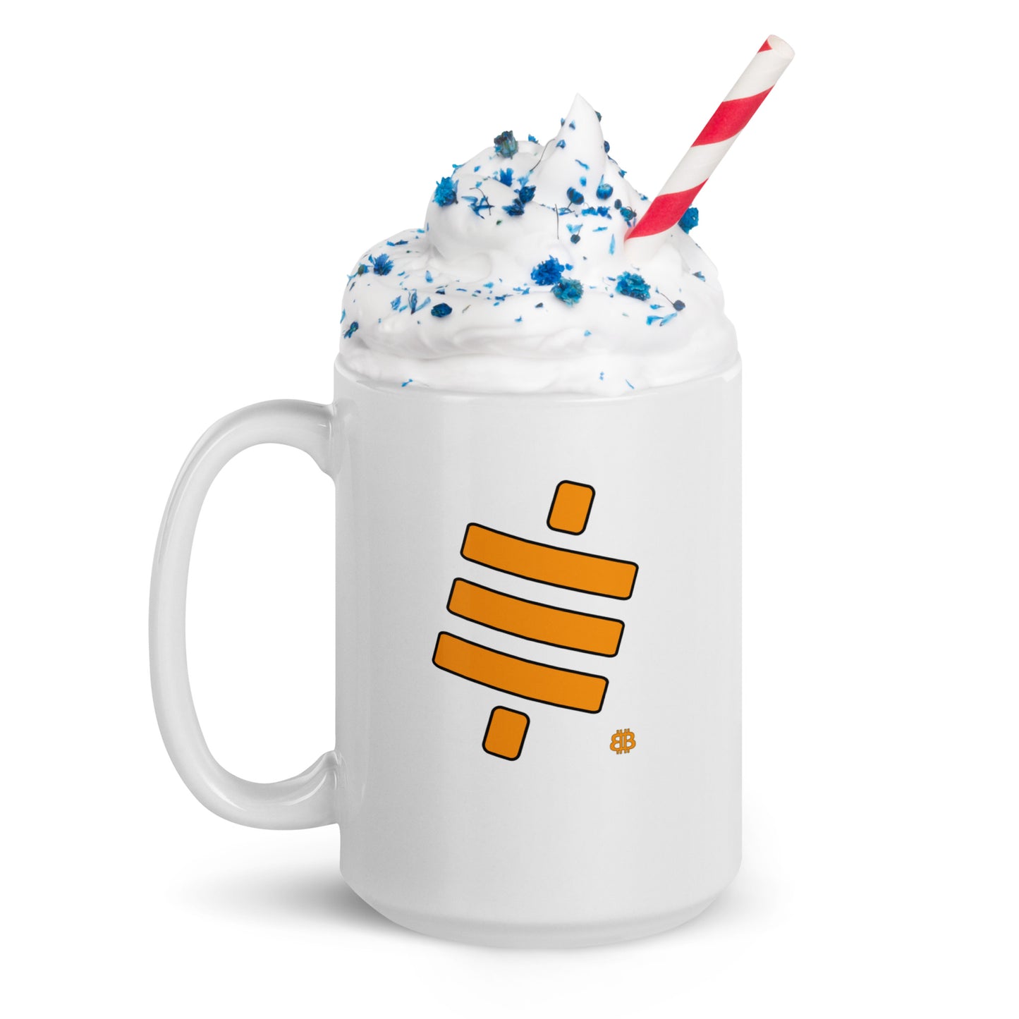 Weiß glänzender Becher „Sats“