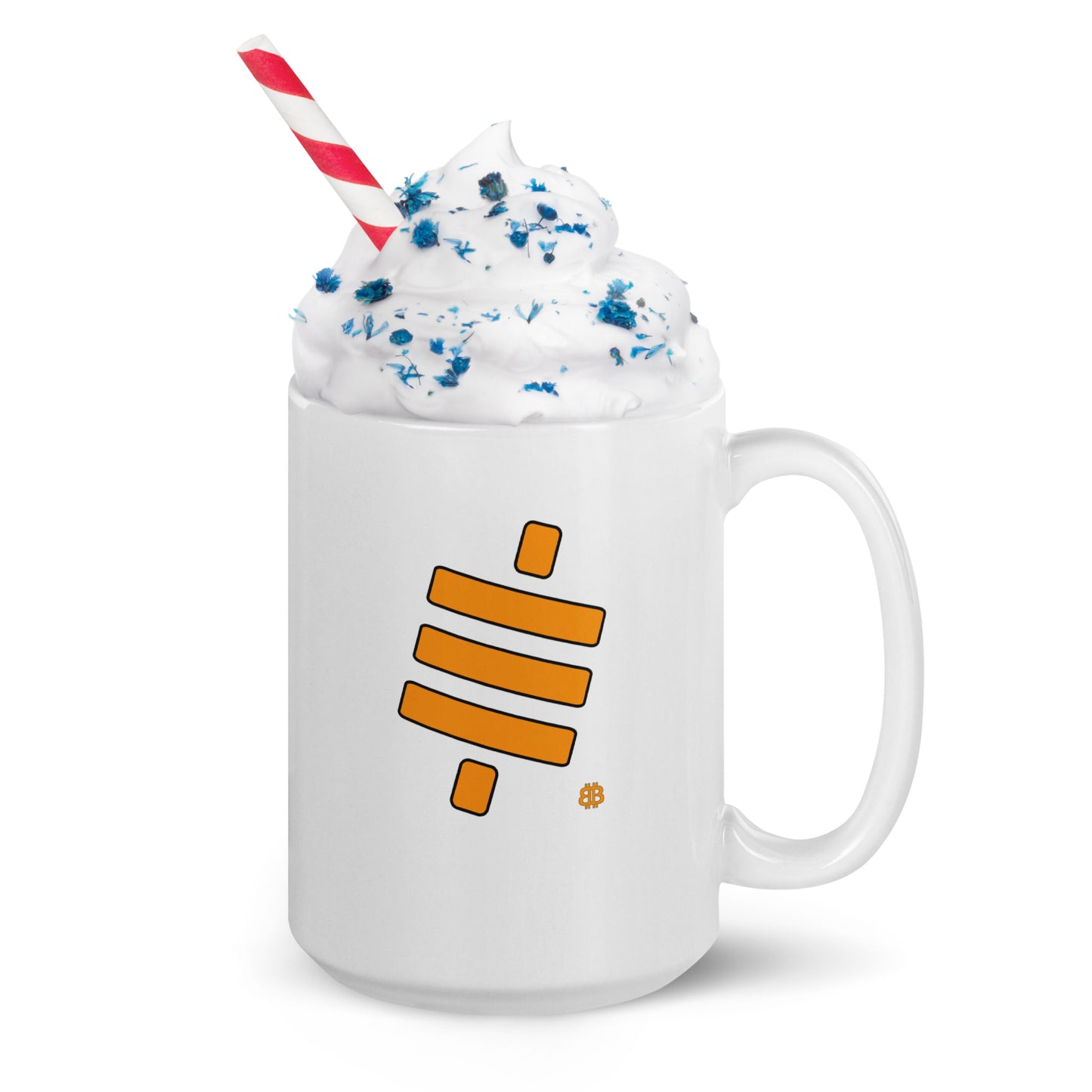 Weiß glänzender Becher „Sats“