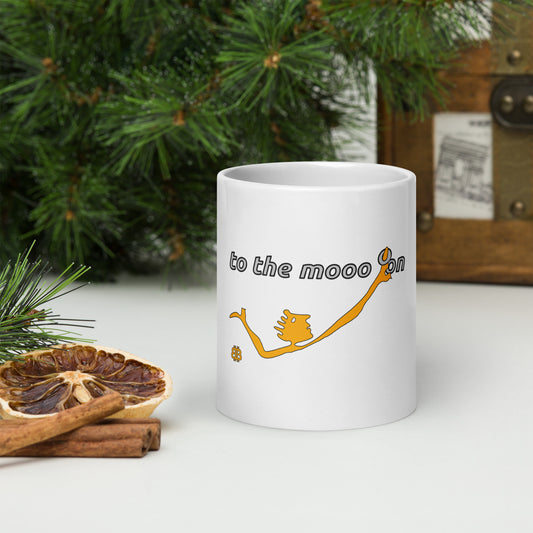 White glossy mug "Mooon"