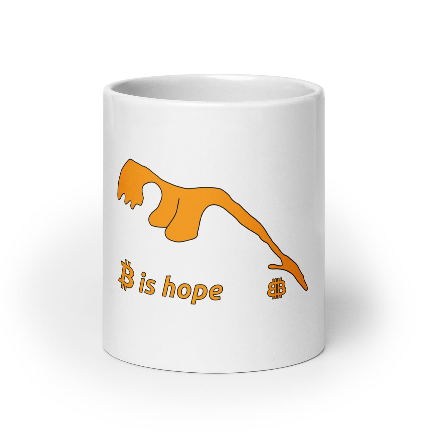 Weiß glänzender Becher „Hope“
