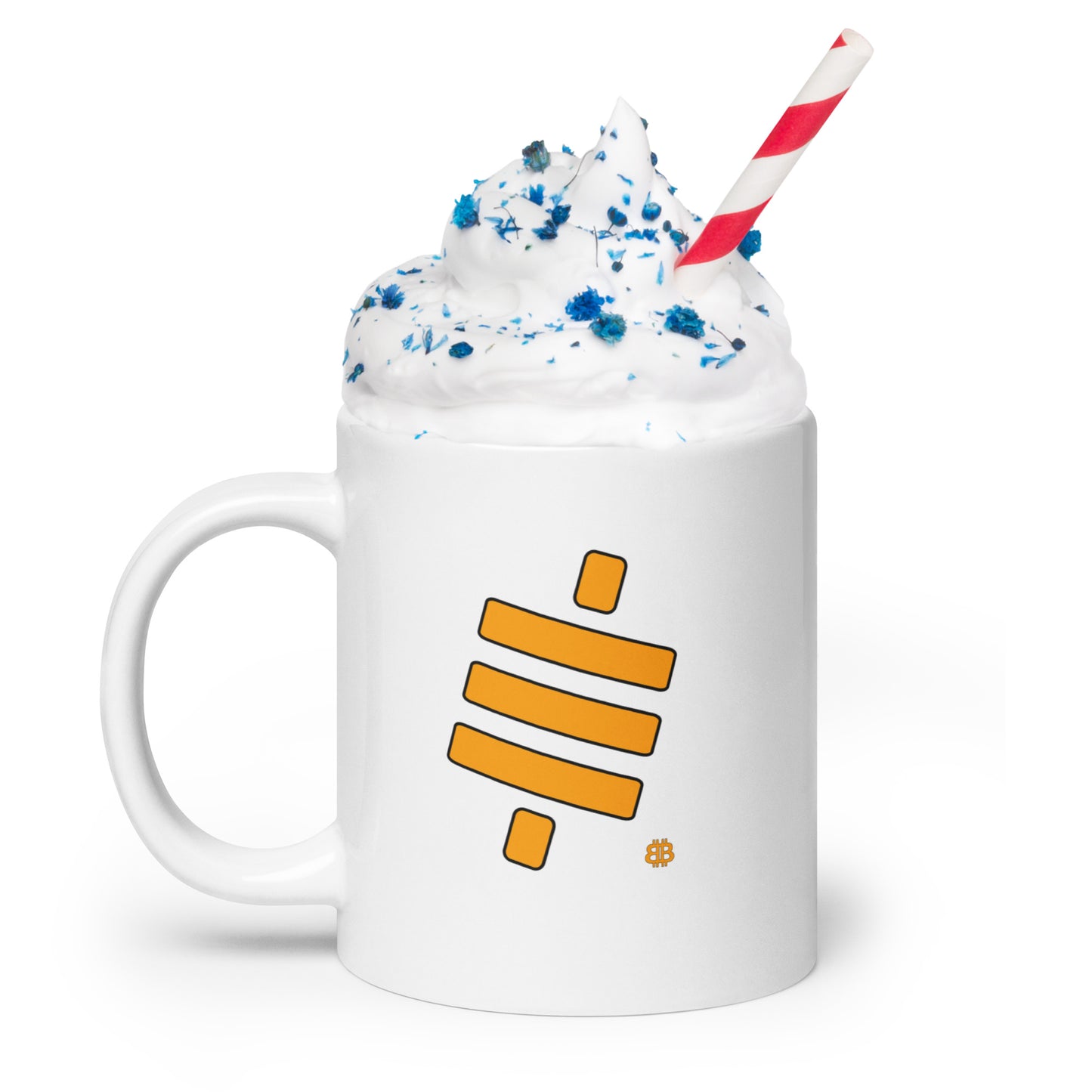 Weiß glänzender Becher „Sats“