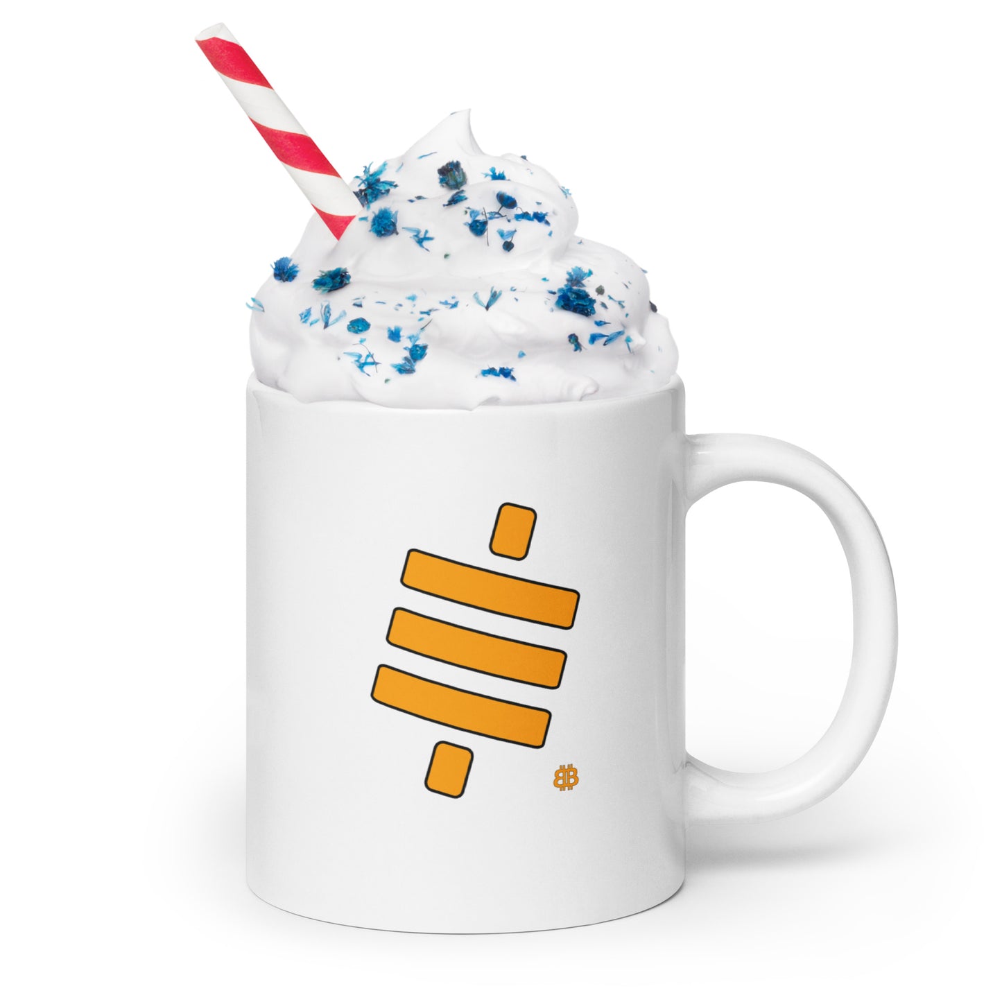 Weiß glänzender Becher „Sats“