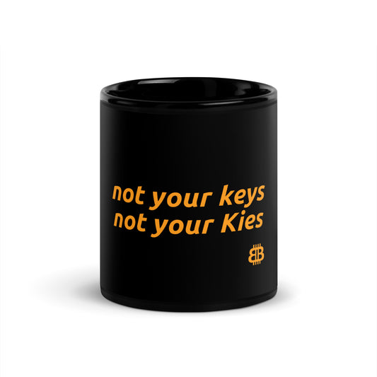 Black Glossy PROOF-OF-WORK-Mug "Kies" (NOT dishwasher safe!)