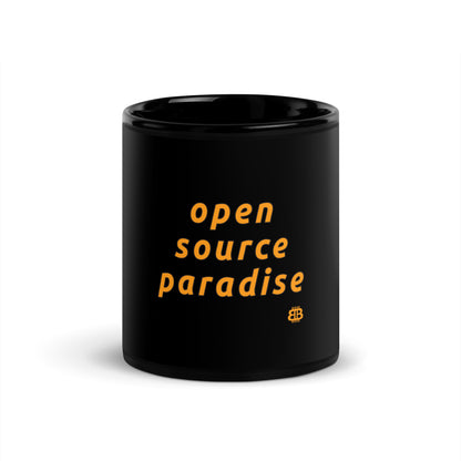 Black Glossy PROOF-OF-WORK-Mug "Paradise" (NOT DISHWASHER SAFE!)