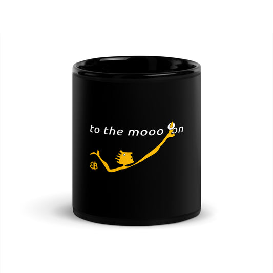 Schwarz glänzende PROOF-OF-WORK-Tasse „Mooon“ (NICHT spülmaschinenfest!)