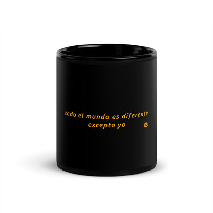 Black Glossy PROOF-OF-WORK-Mug "Diferente" (NOT dishwasher safe!)