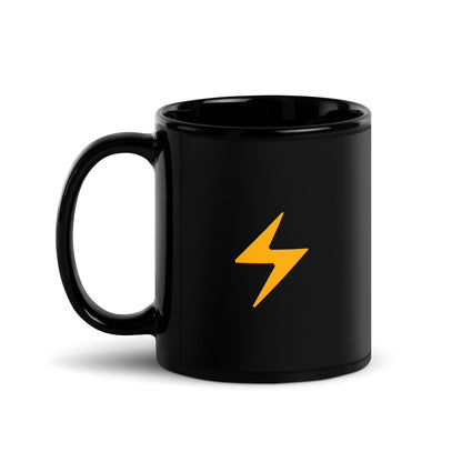 Black Glossy PROOF-OF-WORK-Mug "Lightning" (NOT dishwasher safe!)