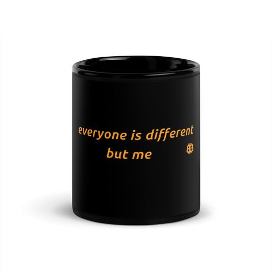 Black Glossy PROOF-OF-WORK-Mug "Different" (NOT dishwasher safe!)