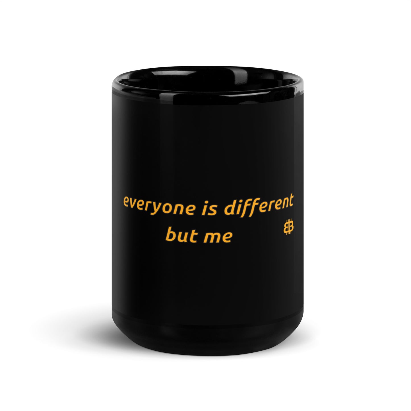 Black Glossy PROOF-OF-WORK-Mug "Different" (NOT dishwasher safe!)