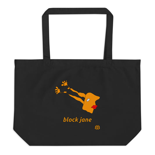 Large organic tote bag "BlockJane"