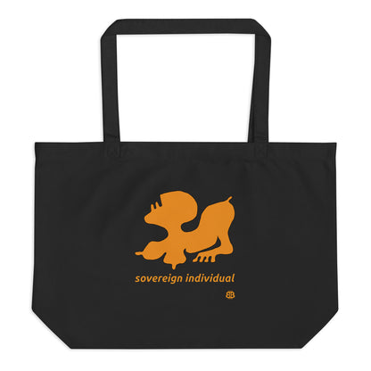 Large organic tote bag "SovereignIndividual"