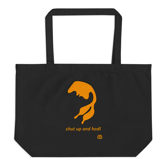 Large organic tote bag "Shutup"