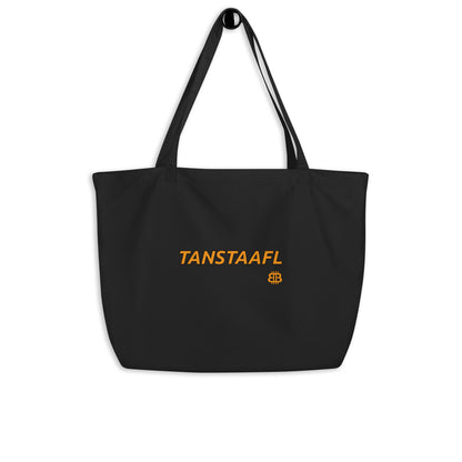 Large organic tote bag "TANSTAAFL"