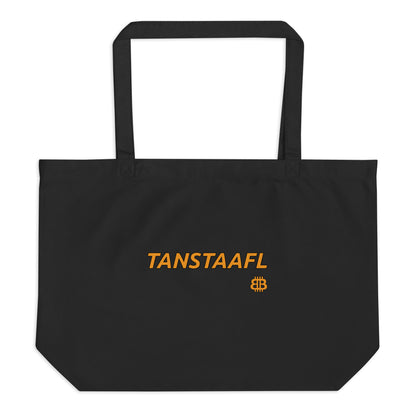 Large organic tote bag "TANSTAAFL"