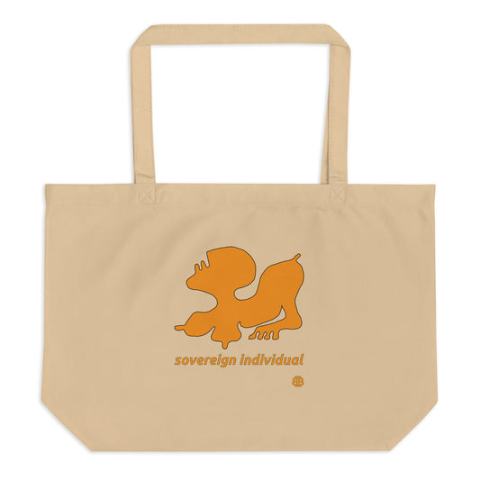 Large organic tote bag "SovereignIndividual"