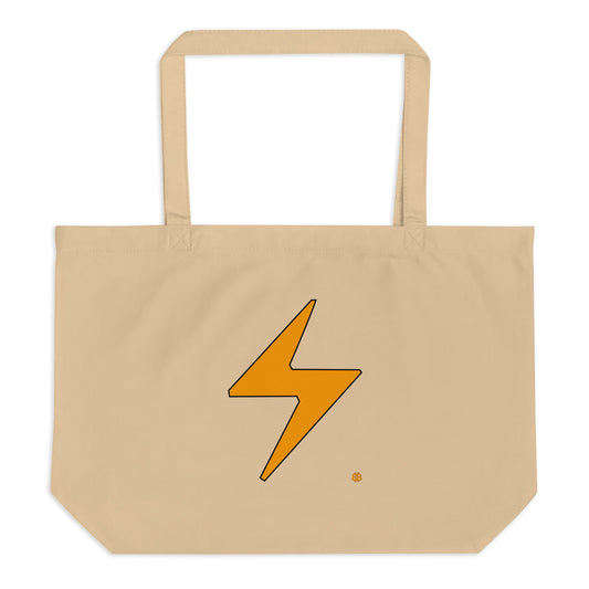 Large organic tote bag "Lightning"