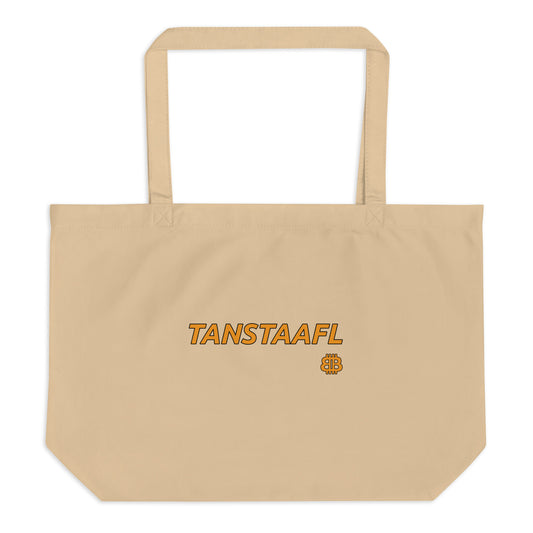 Large organic tote bag "TANSTAAFL"