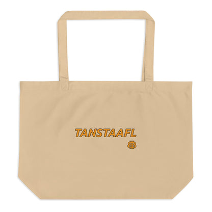 Large organic tote bag "TANSTAAFL"